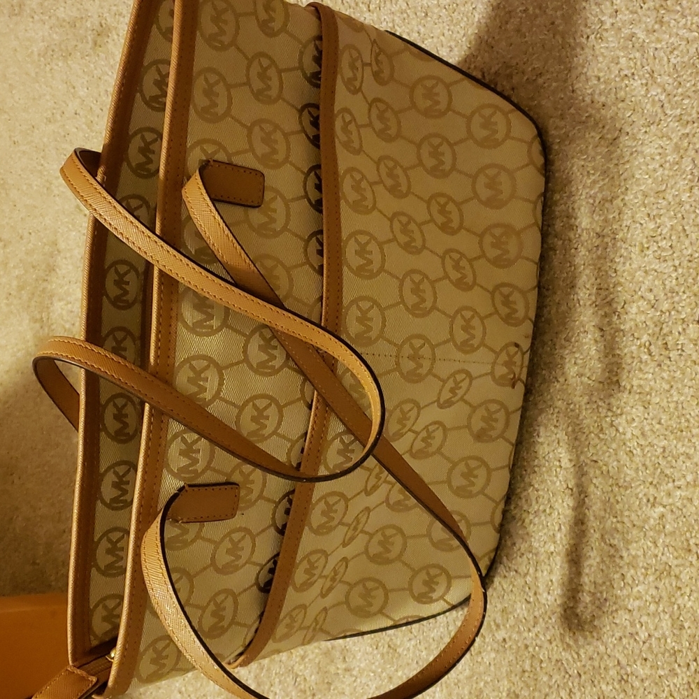 Michael Kors logo beige bag